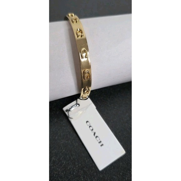 Coach Jewelry - NEW COACH Signature C Hinged Bangle Bracelet Gold